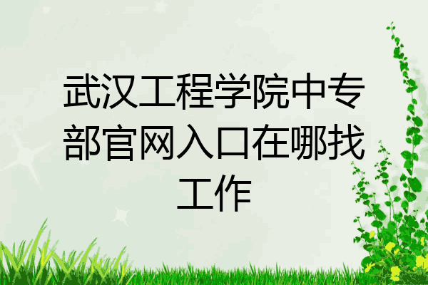 武汉工程学院中专部官网入口在哪找工作