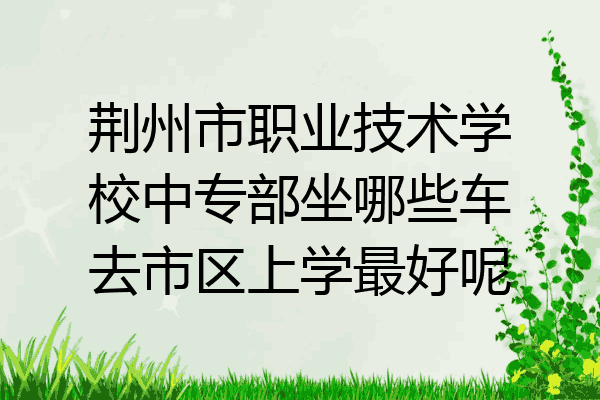 荆州市职业技术学校中专部坐哪些车去市区上学最好呢