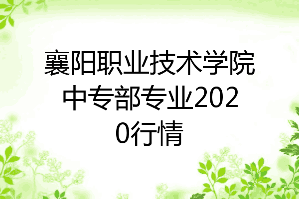 襄阳职业技术学院中专部专业2020行情