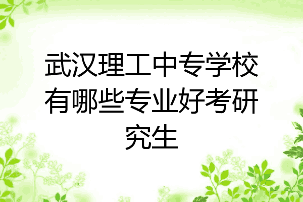 武汉理工中专学校有哪些专业好考研究生