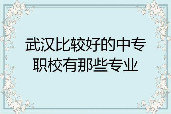 武汉比较好的中专职校有那些专业