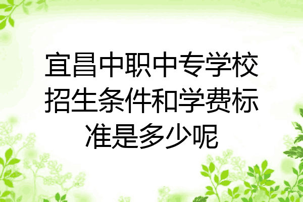 宜昌中职中专学校招生条件和学费标准是多少呢