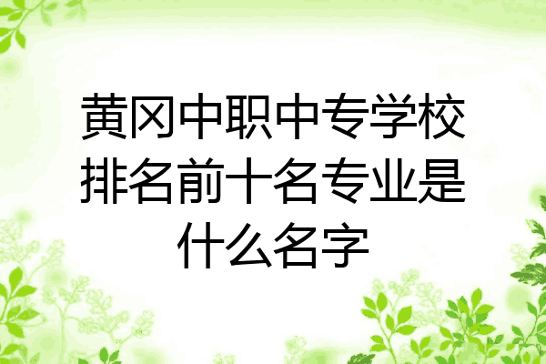 黄冈中职中专学校排名前十名专业是什么名字