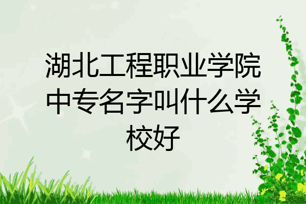 湖北工程职业学院中专名字叫什么学校好