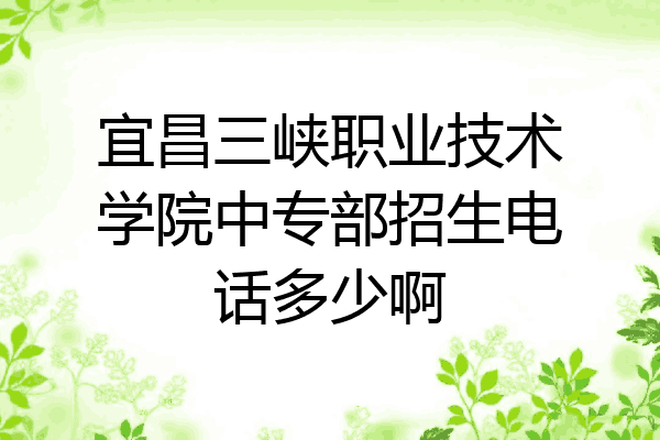 宜昌三峡职业技术学院中专部招生电话多少啊