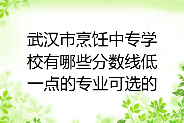 武汉市烹饪中专学校有哪些分数线低一点的专业可选的