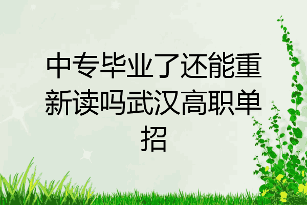 中专毕业了还能重新读吗武汉高职单招