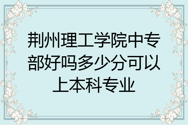 荆州理工学院中专部好吗多少分可以上本科专业