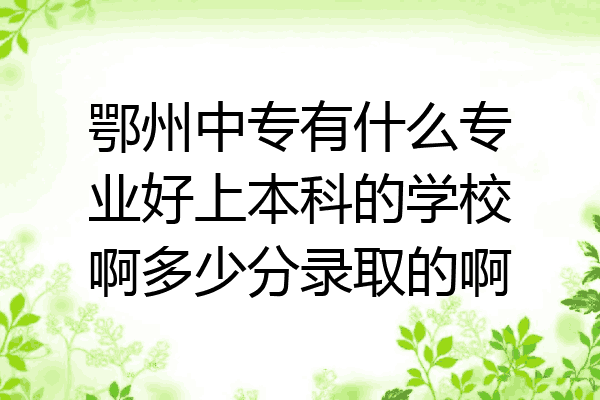 鄂州中专有什么专业好上本科的学校啊多少分录取的啊