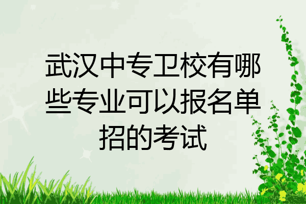 武汉中专卫校有哪些专业可以报名单招的考试