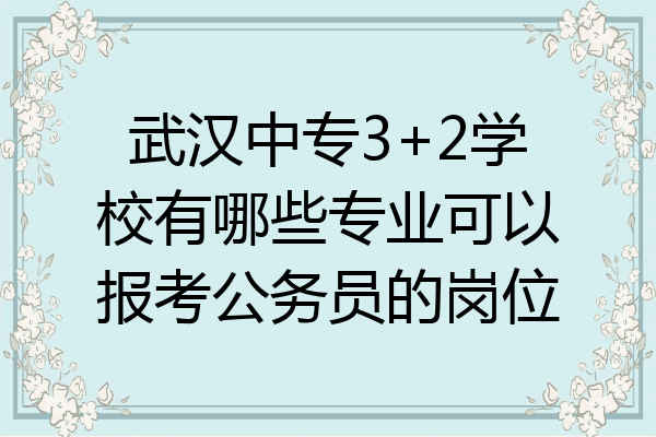 武汉中专3+2学校有哪些专业可以报考公务员的岗位