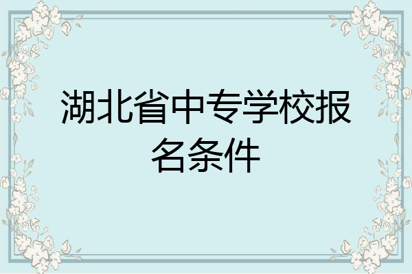 湖北省中专学校报名条件