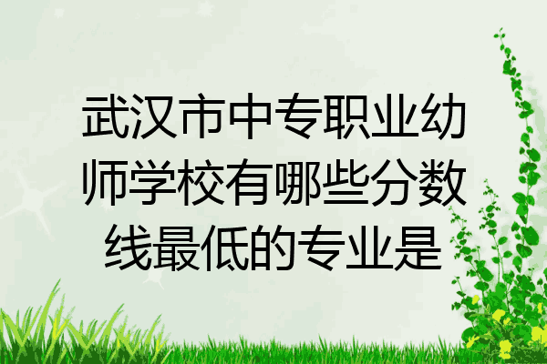 武汉市中专职业幼师学校有哪些分数线最低的专业是