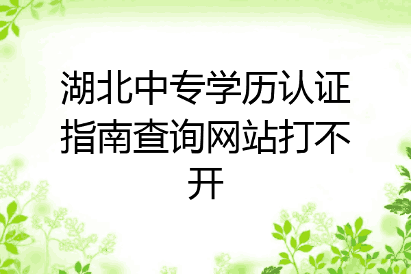 湖北中专学历认证指南查询网站打不开