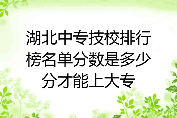 湖北中专技校排行榜名单分数是多少分才能上大专