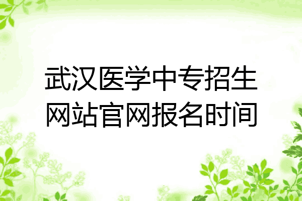 武汉医学中专招生网站官网报名时间