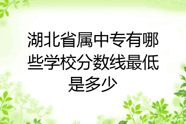 湖北省属中专有哪些学校分数线最低是多少