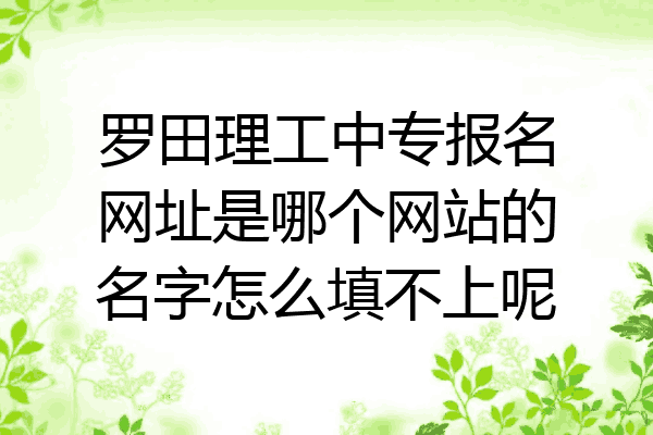 罗田理工中专报名网址是哪个网站的名字怎么填不上呢