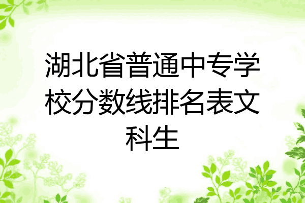 湖北省普通中专学校分数线排名表文科生
