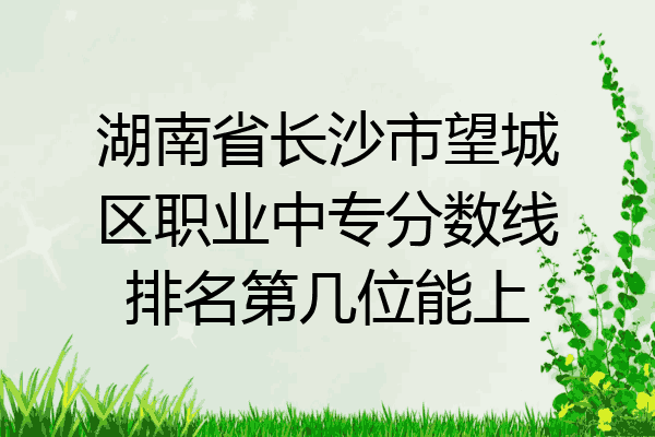 湖南省长沙市望城区职业中专分数线排名第几位能上