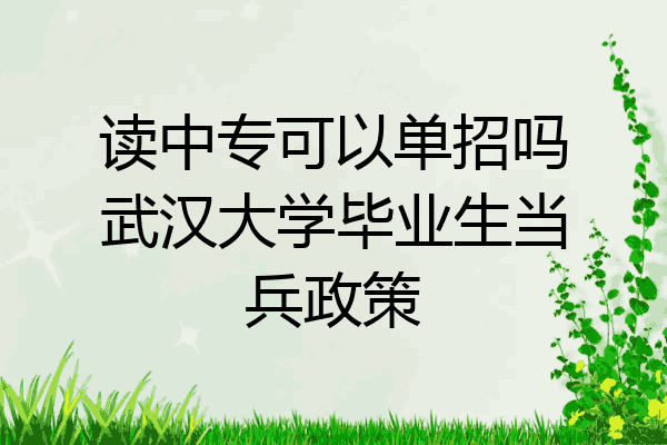 读中专可以单招吗武汉大学毕业生当兵政策