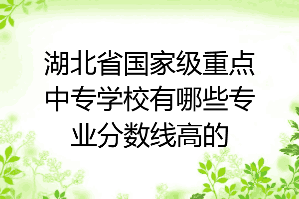 湖北省国家级重点中专学校有哪些专业分数线高的