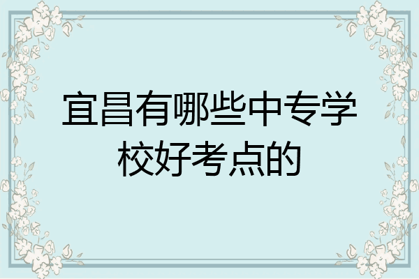 宜昌有哪些中专学校好考点的