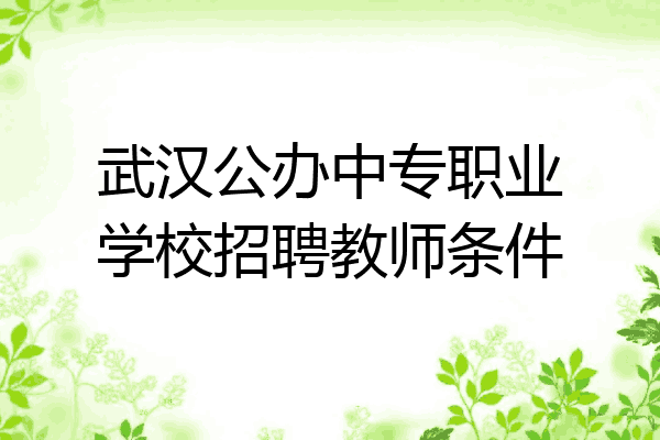 武汉公办中专职业学校招聘教师条件