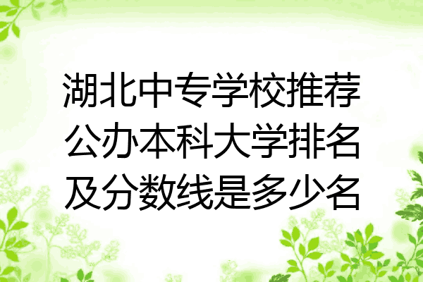 湖北中专学校推荐公办本科大学排名及分数线是多少名