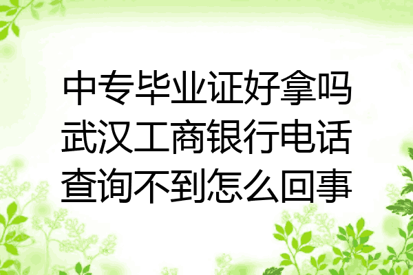 中专毕业证好拿吗武汉工商银行电话查询不到怎么回事