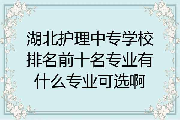 湖北护理中专学校排名前十名专业有什么专业可选啊
