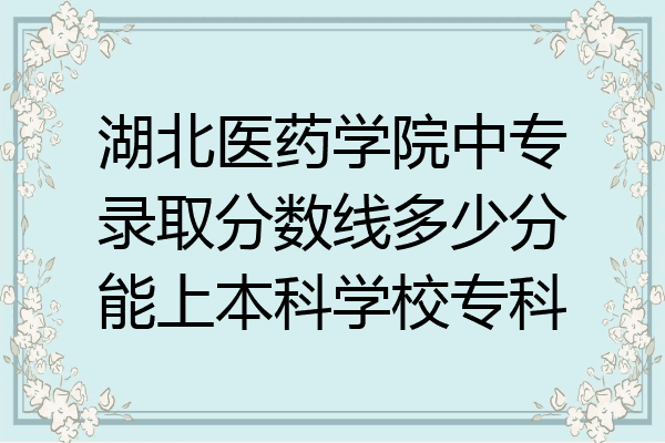 湖北医药学院中专录取分数线多少分能上本科学校专科