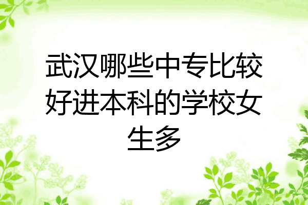 武汉哪些中专比较好进本科的学校女生多