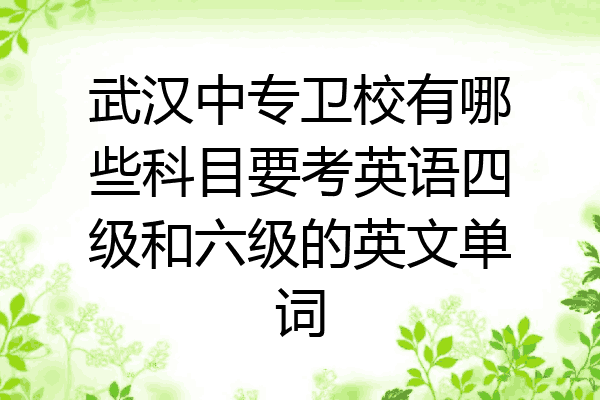武汉中专卫校有哪些科目要考英语四级和六级的英文单词