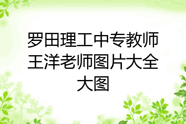 罗田理工中专教师王洋老师图片大全大图