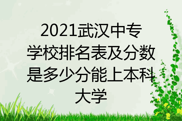 2021武汉中专学校排名表及分数是多少分能上本科大学
