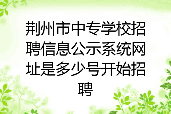 荆州市中专学校招聘信息公示系统网址是多少号开始招聘
