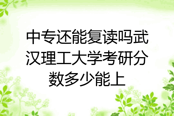 中专还能复读吗武汉理工大学考研分数多少能上