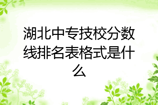 湖北中专技校分数线排名表格式是什么