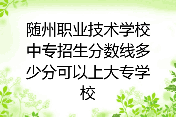 随州职业技术学校中专招生分数线多少分可以上大专学校