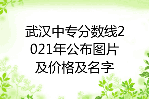 武汉中专分数线2021年公布图片及价格及名字