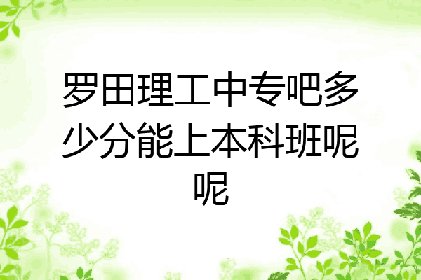 罗田理工中专吧多少分能上本科班呢呢