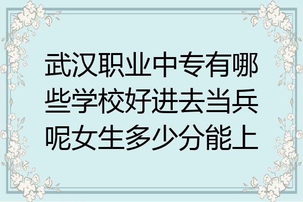 武汉职业中专有哪些学校好进去当兵呢女生多少分能上