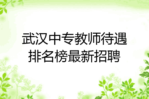 武汉中专教师待遇排名榜最新招聘