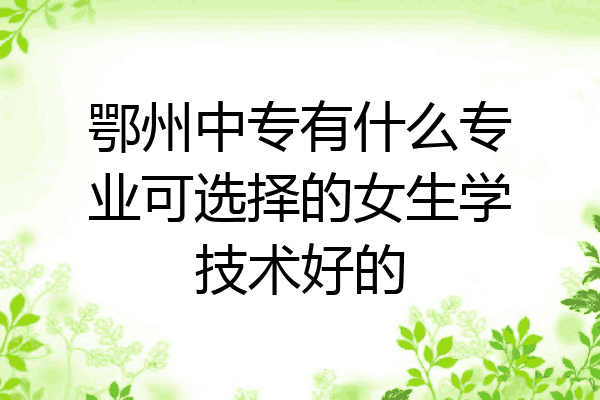 鄂州中专有什么专业可选择的女生学技术好的