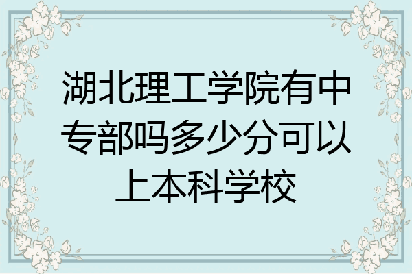 湖北理工学院有中专部吗多少分可以上本科学校