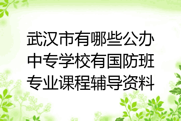 武汉市有哪些公办中专学校有国防班专业课程辅导资料