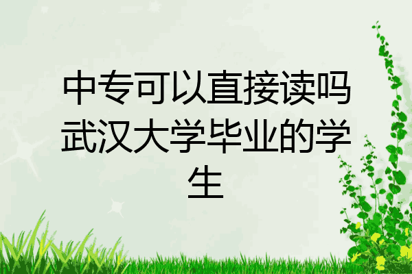 中专可以直接读吗武汉大学毕业的学生