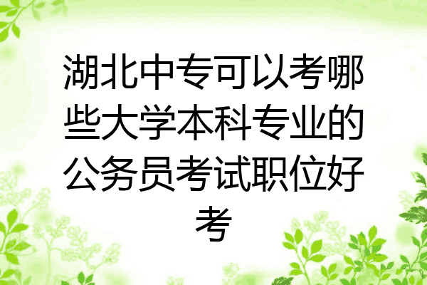 湖北中专可以考哪些大学本科专业的公务员考试职位好考