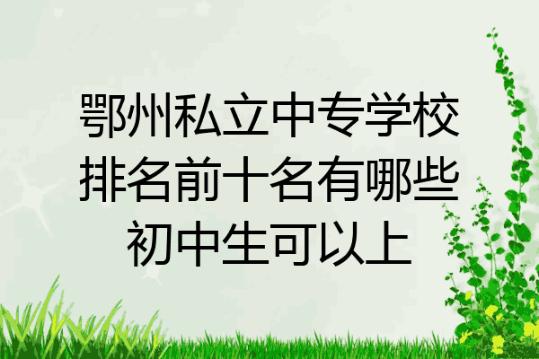 鄂州私立中专学校排名前十名有哪些初中生可以上